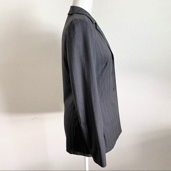 Escada Gray Stripe Linen Blazer Jacket Women’s 34 XS Business Formal Classic - Picture 6 of 9